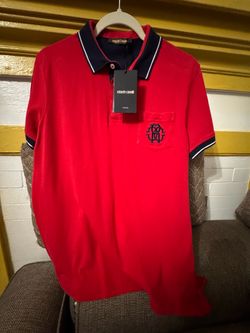 Roberto Cavalli Red Polo Shirt Size Large with Tags