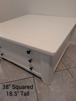 Coffee Table LANE Furniture White Wood Square Coffee Table