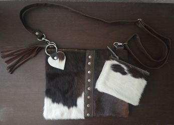 New Real Cowhide Purse Set