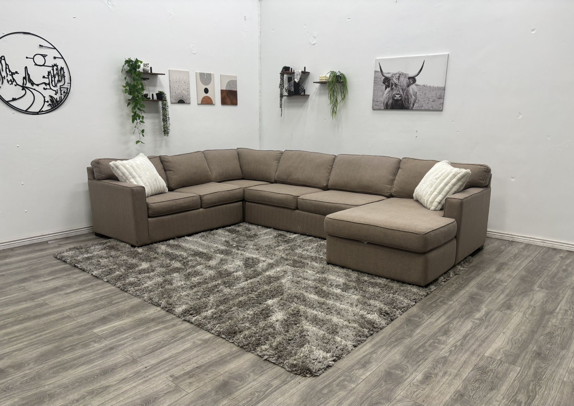 Brown Sectional Couch - Free Delivery 