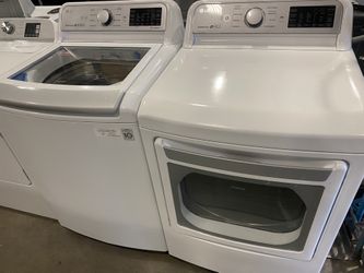 LG XL CAPACITY WASHER AND DRYER ELECTRIC TOP LOAD SET ON SALE 