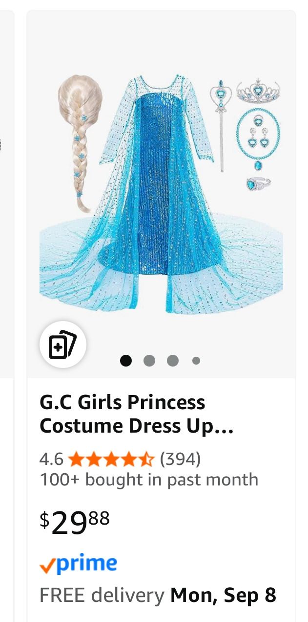 Princess Elsa Costume Size 6