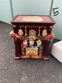 Partylite Hearthside Aroma Wax Melts Warmer Christmas Fireplace Mantle Stockings