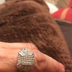 Diamond Chips Silver Rimg $20.00