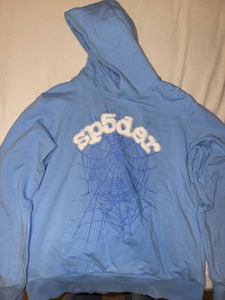 Blue Sp5der Rhinestone Hoodie (Medium)
