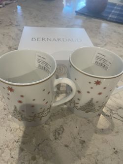 Bernardaud Set Of Two Noel Blanc Mugs