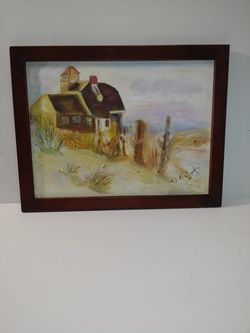 Oil Painting on Canvas House And Yard Landscape