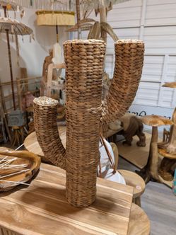 Seagrass cactus decor