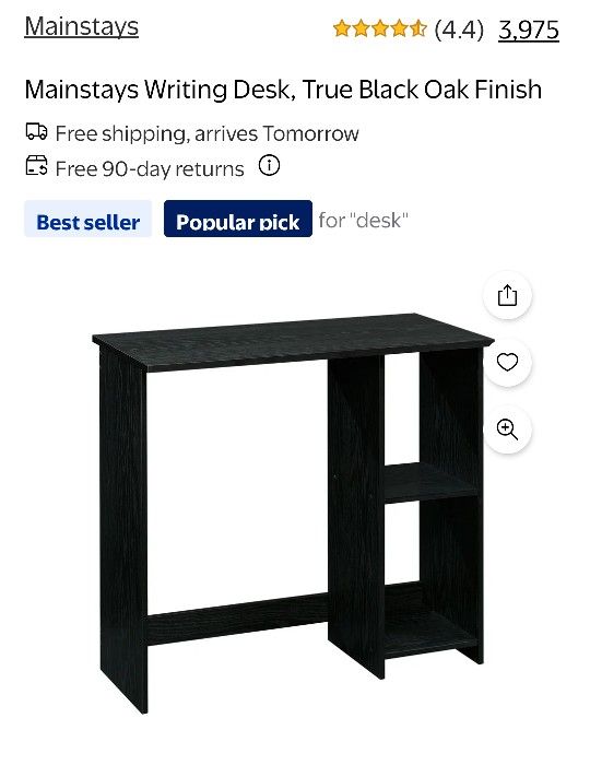 Black Oak Finish Writing Desk