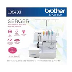 BROTHER 1034DX Easy-to-Use 3 or 4 Thread Serger with Color Coded Thread Guides