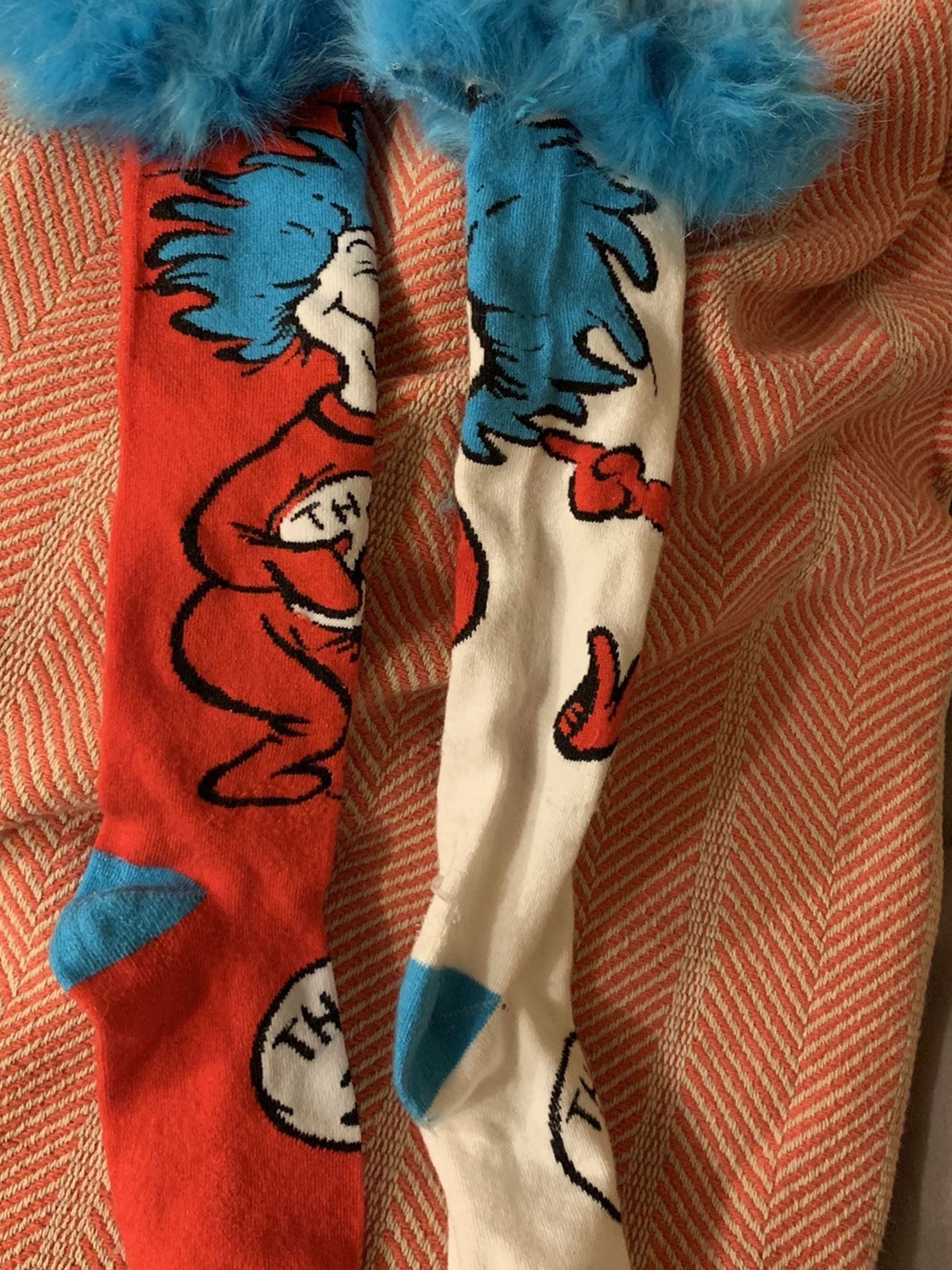 Dr Seuss Socks Used Half Hour Only For Picture. Fits Up To Size 7