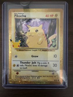30th Celebration Pikachu Base Set Pokémon Card 58/102