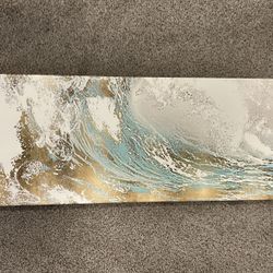 Abstract Wave Canvas Painting 