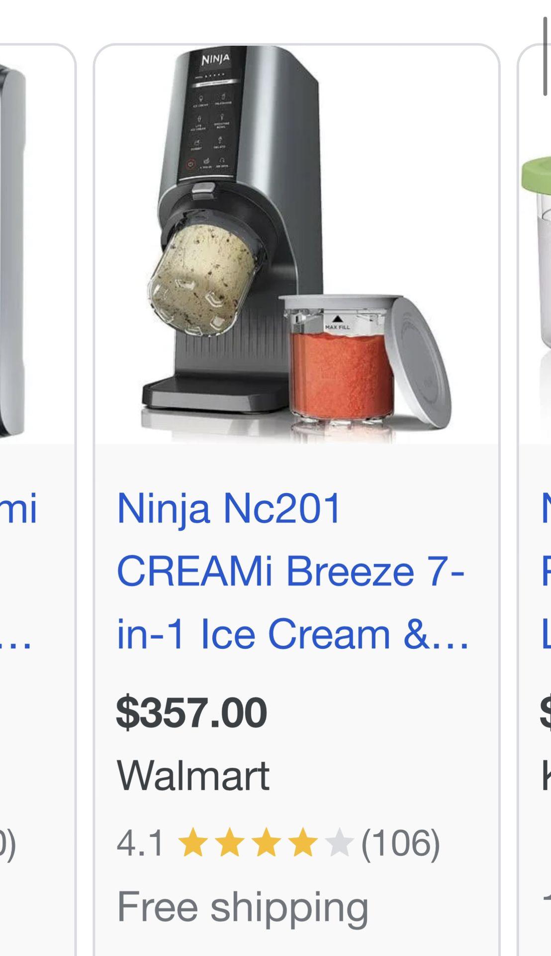 Ninja CREAMi Breeze 7-in-1 Ice Cream Maker (NC201QMT) (Mint)