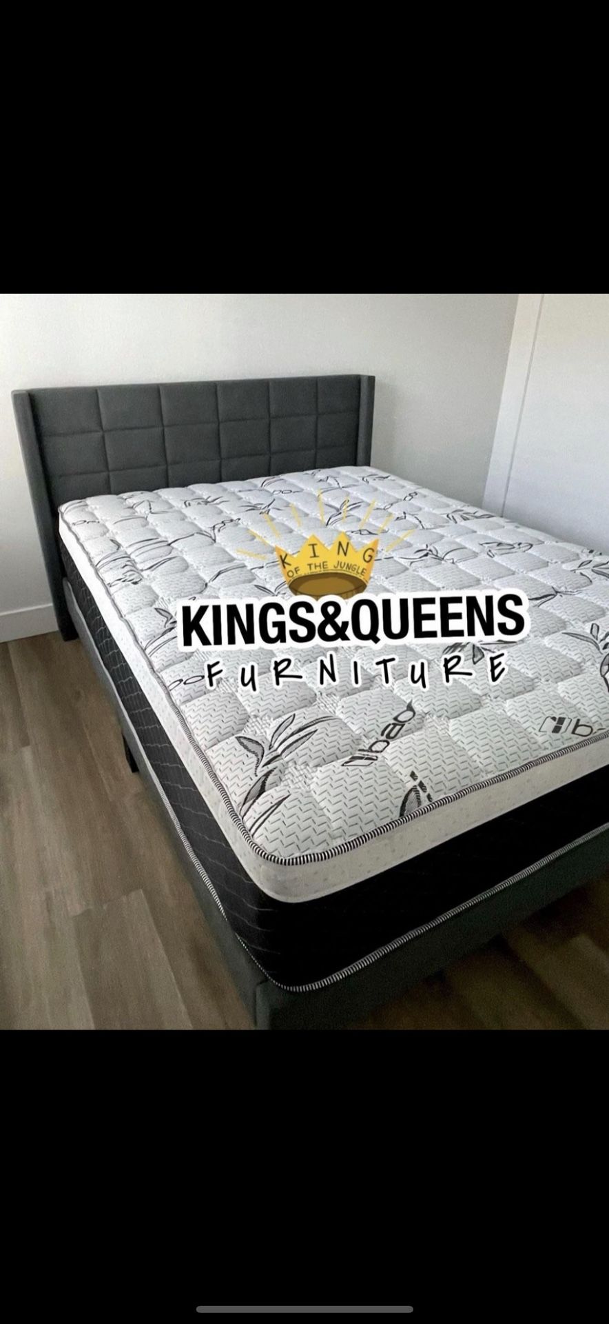 Queen Size Bed Frame With Pillow Top Mattress Included