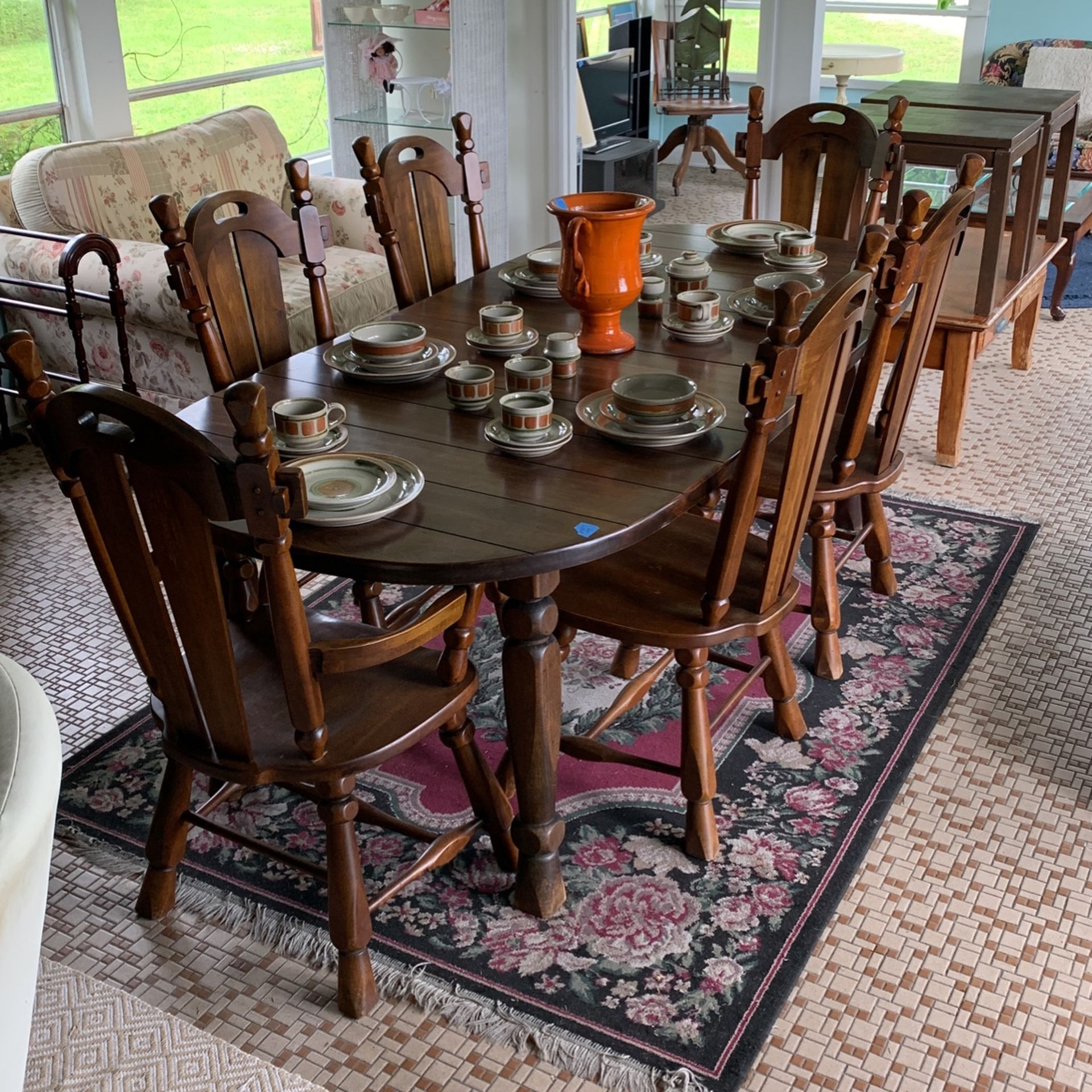 Table With 6 Chairs With Matching China Hut. 1200 Obo For Set Will Spit Up But Prefer To Sell As Set