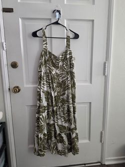 Tropical Print Tiered Maxi Sundress