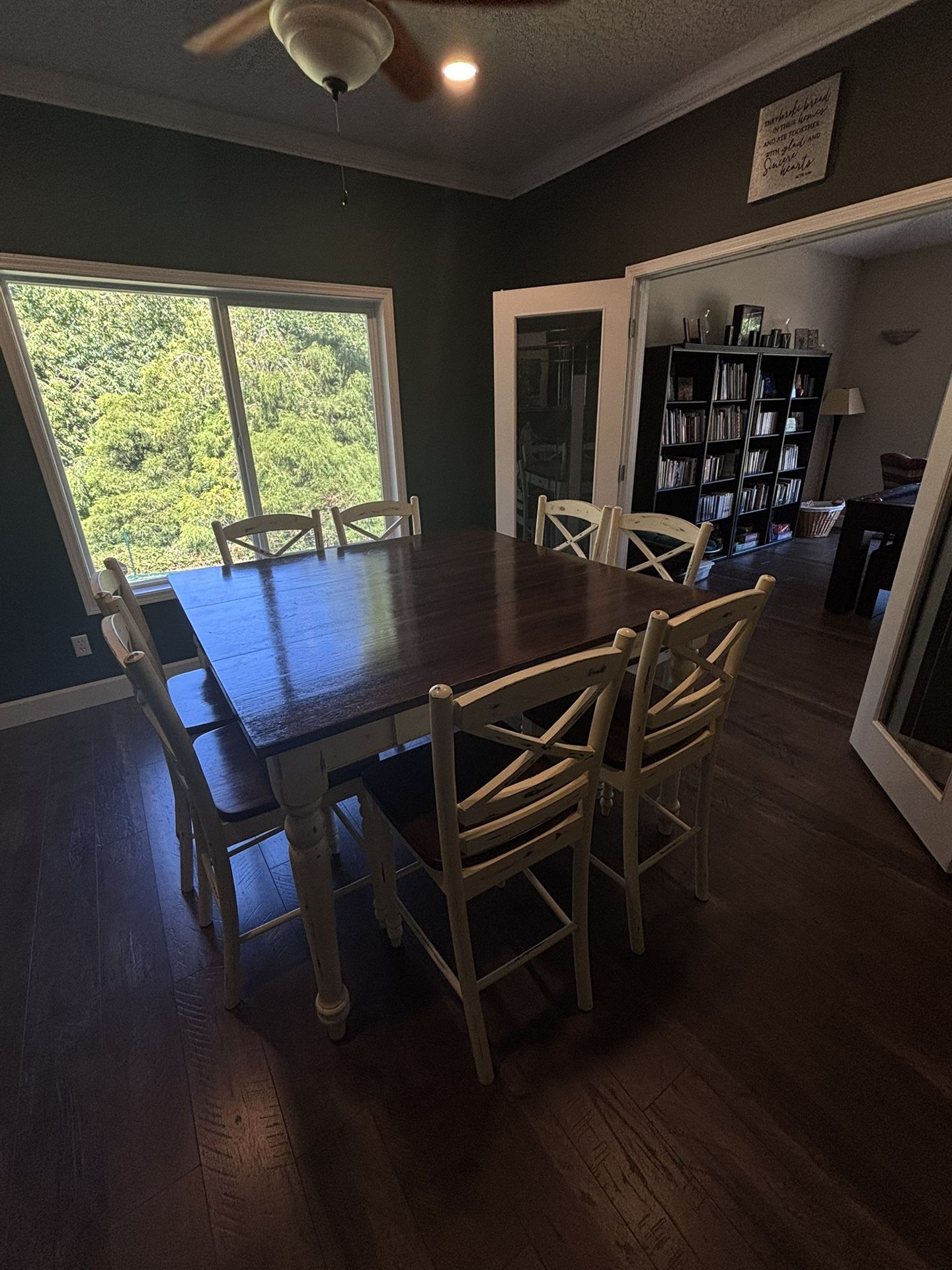 Beautiful bar-height dining room table with 8 chairs