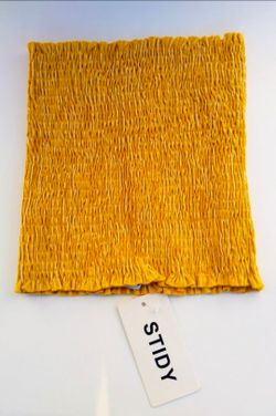 Tube Top "New with Tag" Strapless Pleated Mustard Yellow ~ Size: S /M Stretch Material Brand: Stidy • Women's Clothing, Tops & Summer Wear, Crop Tops