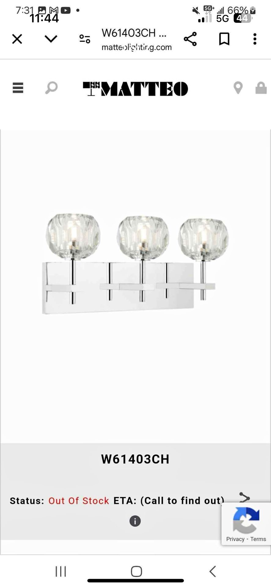 Matteo Vanity Bathroom Light Fixture 