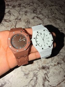 Royal Oak Style Watches – Brown & White Set