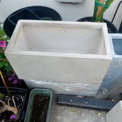 Concrete Flower Pot Set Of 2 New 
