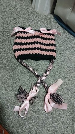 Pink/Black beanie
