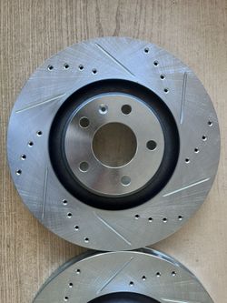 Audi A6 Quattro 05-11 Front Drill Slot Rotors Brake Pads 