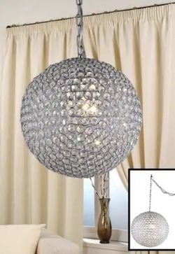 4-light Crystal Round 12-inch Chrome Light Chandelier