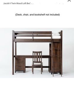 Jacob II Twin Wood Loft Bed with Ladder – Living Spaces