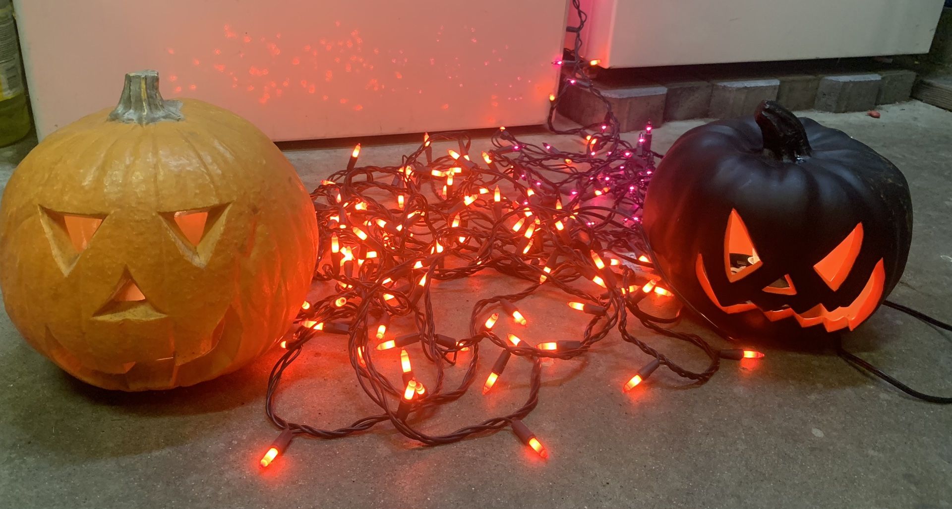 PENDING- Halloween Light up Pumpkins & Lights