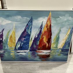 Framed Art Print Picture Of Boats 