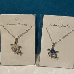 New Turtle Necklace   Blue Or White