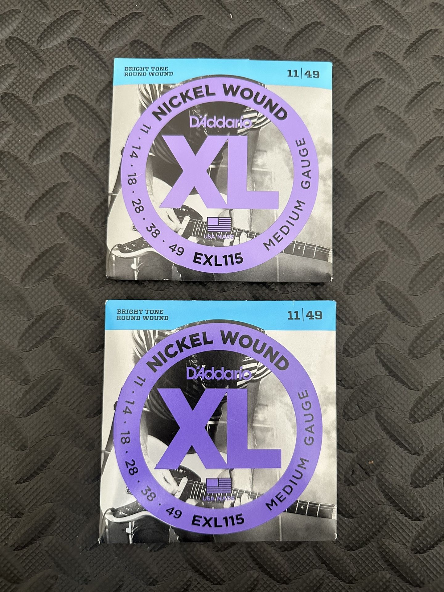 2 D'Addario EXL115 Bright Tone Medium Gauge Nickel Wound Electric Strings 11-49
