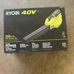 RYOBI 40V 120 MPH 550 CFM Cordless Battery Leaf Blower Kit