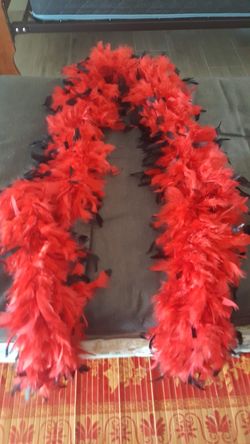 Red feather boa accessories
