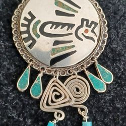 Mexico Sterling Silver- Rare- Pendant/ Pin