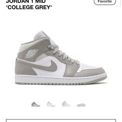 Size 12 Jordan 1 Mid “college Grey”