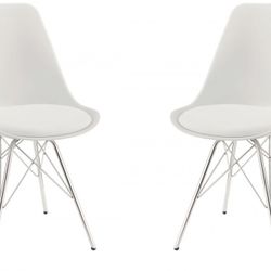 Lowry White Side Chair Set of 2 coaster102792