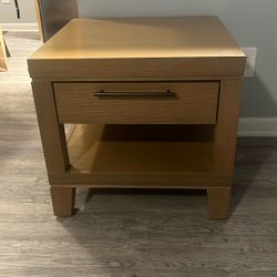 Free Square Wooden Side Table With Drawer