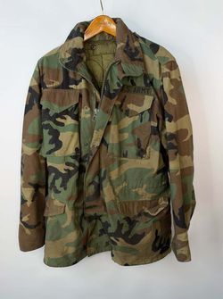 Vintage US Military M-65 Woodland Camo Field Jacket Small Long w/ Liner