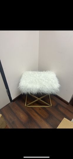 White Pouf Stool 