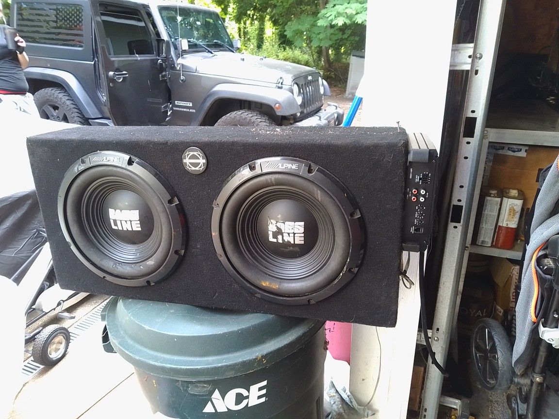 Alpine Base Line 12" In A Box With Alpine P500 Amp