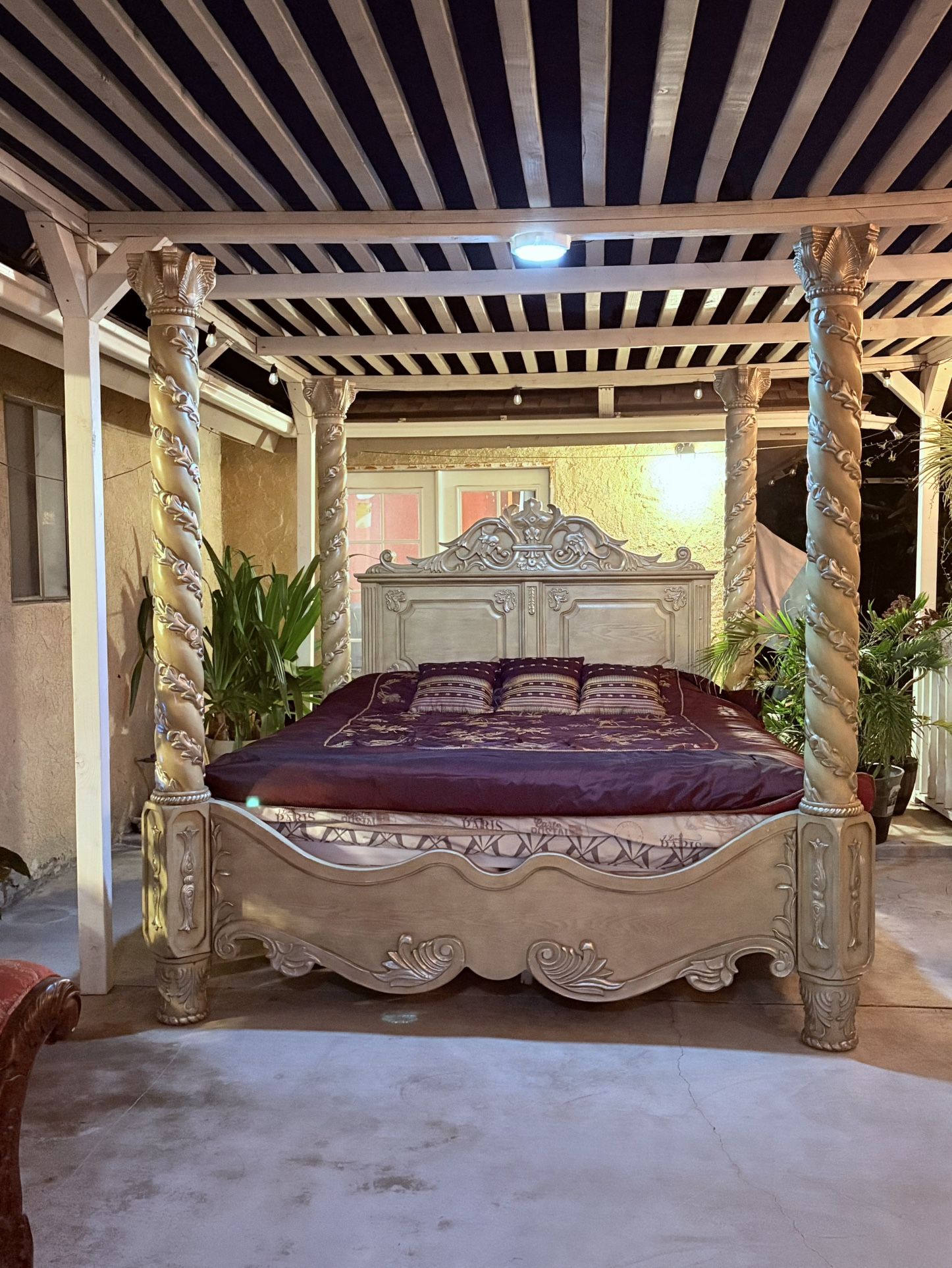 Stunning Gold Color Cal-king Bed
