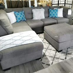 

🏐ASK DISCOUNT COUPON☆ sofa Couch Loveseat living room set sleeper recliner daybed futon options○ MA Charcoal Gray Raf Or Laf Sectional 