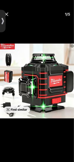 Milwaukee 3-4D 360-degree 16-line laser level with 4000mAh (or 5000mAh)battery, US-standard charger, remote control, base, professional measuring tool