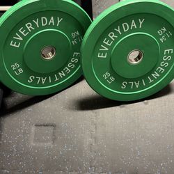 NEW IN BOX Colored Olympic Bumper Plate Weight Plates set 25 lb pounds - $1.20 per pound