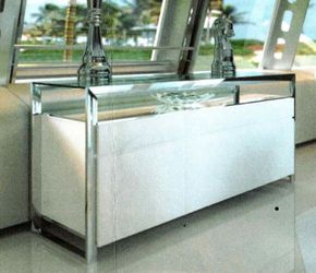 Luxury Modani Modern Console - white lacquer & chrome