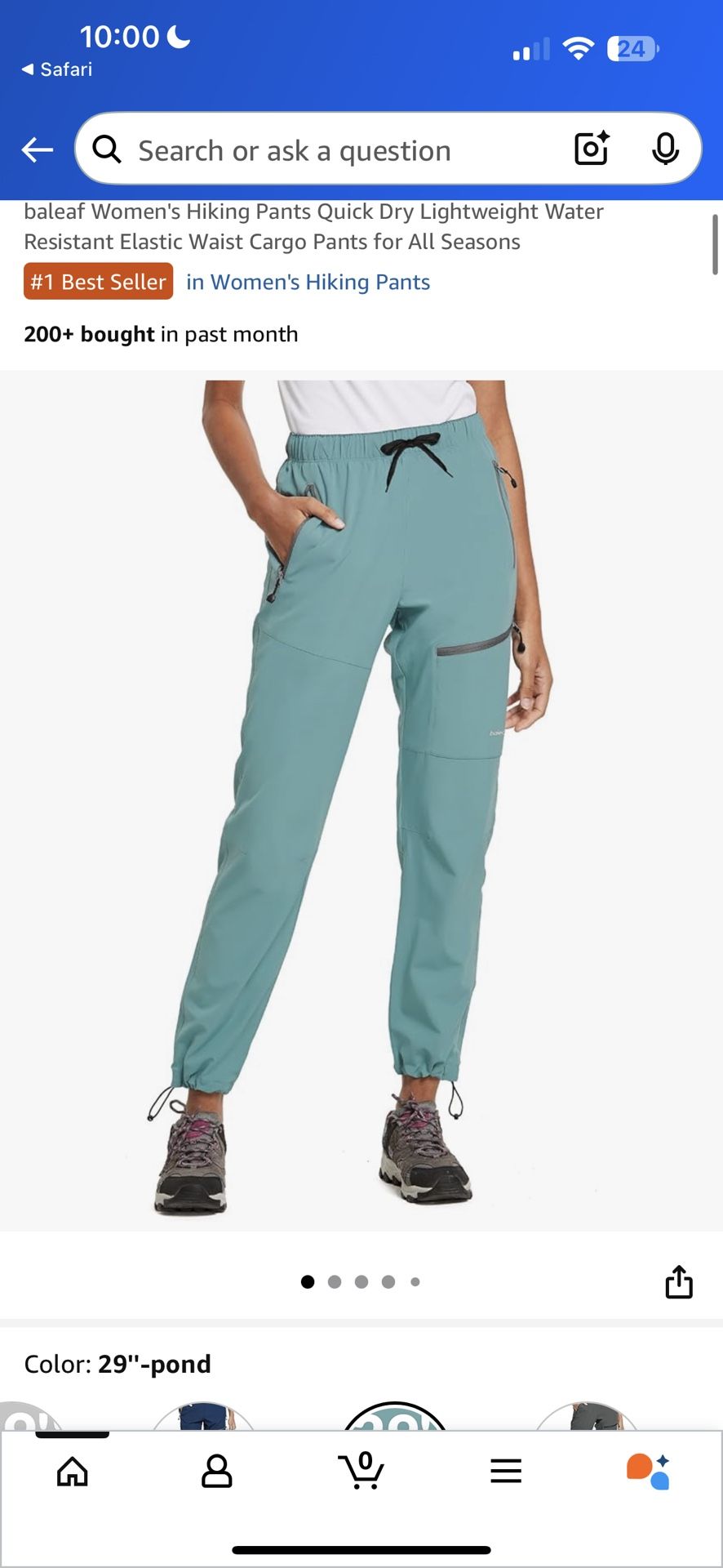 baleaf Women's Hiking Pants Quick Dry Lightweight Water Resistant Elastic Waist Cargo Pants for All Seasons XL SIZE