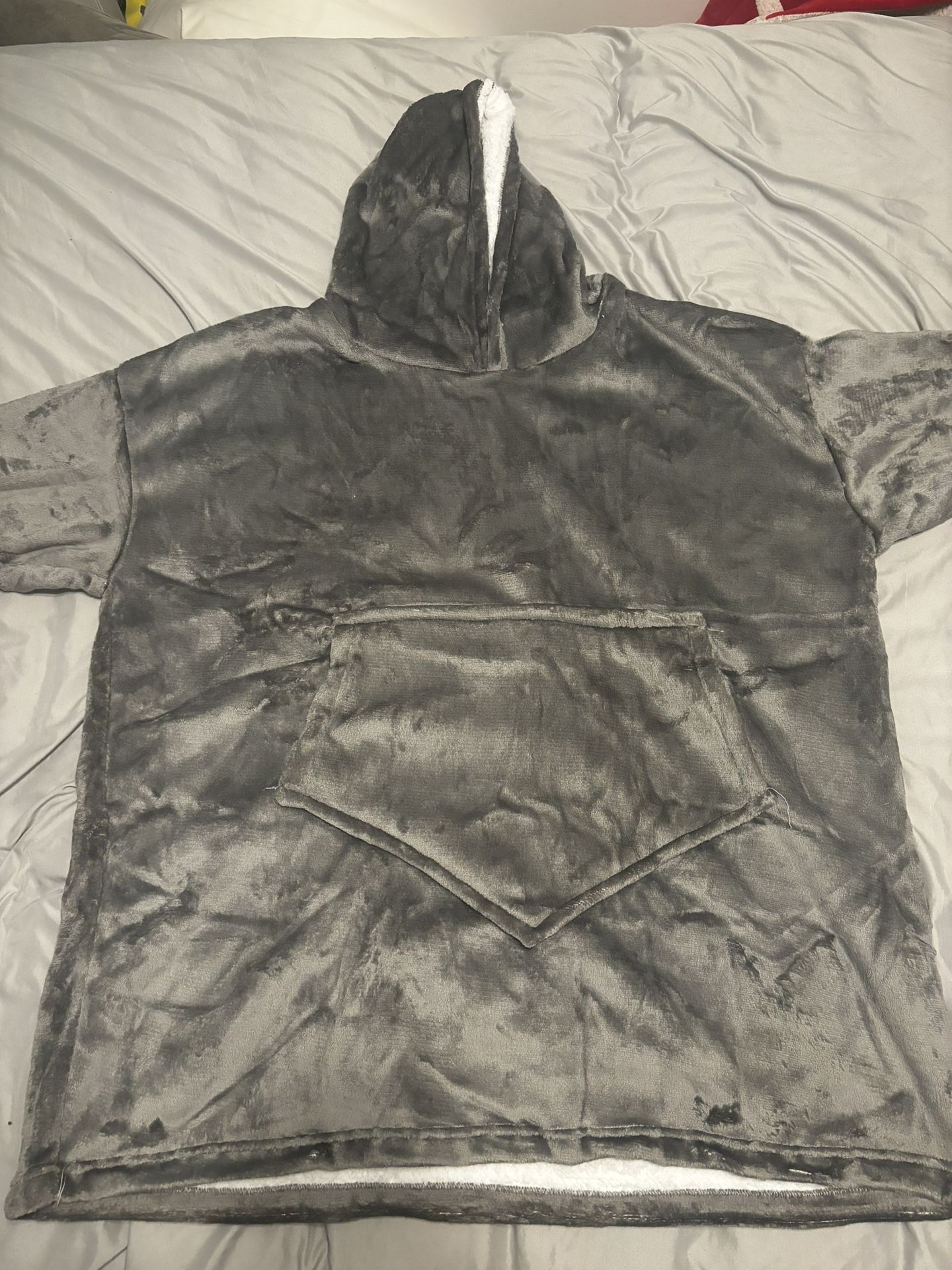 Gray Hooded Blanket